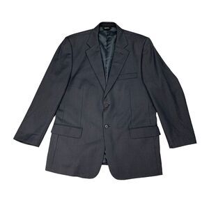 Pavone Blazer Mens 44 Regular Navy Blue Wool Shoulder Pad 2 Button Suit Jacket